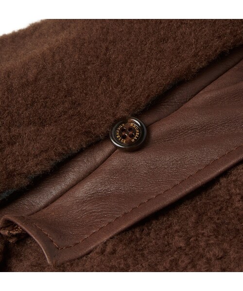 BRUNELLO CUCINELLI(ブルネロクチネリ)の「Brunello Cucinelli Shearling-Lined Leather Bomber Jacket(ライダースジャケット・メンズ・Brown・L/XXL)」の4枚目の写真