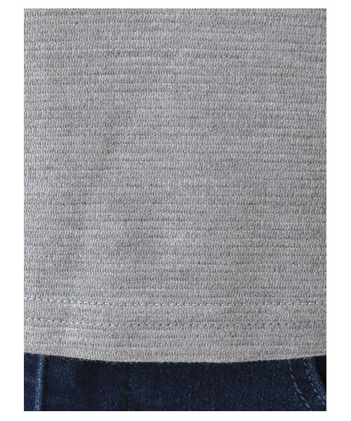 E hyphen world gallery（イーハイフンワールドギャラリー）の「・SSリップルムジ胸ポケットプルオーバー（トップス・レディース・オフホワイト/杢ライトグレー/ネイビー・F）」の10枚目の写真