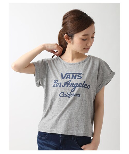 E hyphen world gallery（イーハイフンワールドギャラリー）の「・VANS 3ロゴTシャツ（トップス・レディース・オフホワイト/杢グレー/ネイビー・F）」の2枚目の写真