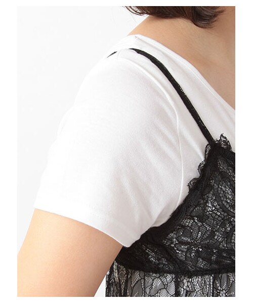 E hyphen world gallery Bon Bon（イーハイフンワールドギャラリーボンボン）の「BonBon Tulle Cami Set（トップス・レディース・アイボリー/オフホワイト/ブラック・F）」の8枚目の写真