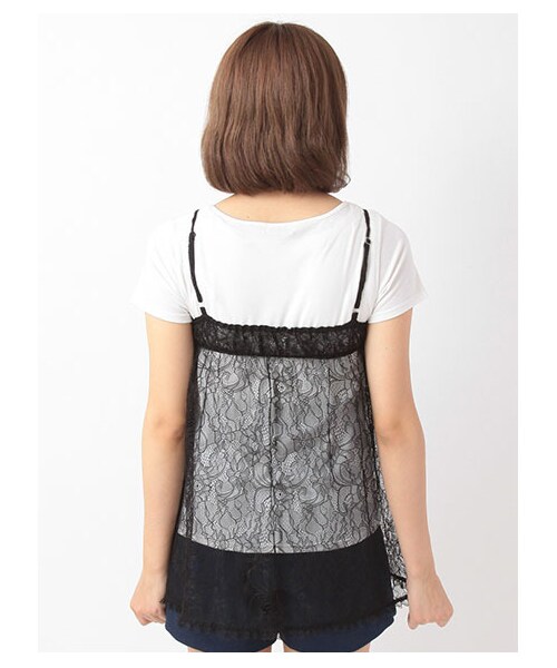 E hyphen world gallery Bon Bon（イーハイフンワールドギャラリーボンボン）の「BonBon Tulle Cami Set（トップス・レディース・アイボリー/オフホワイト/ブラック・F）」の6枚目の写真