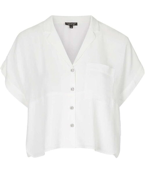 TOPSHOP(トップショップ)の「Slouchy short sleeve shirt(シャツ/ブラウス・レディース・White・4/6/8/10/12)」の1枚目の写真