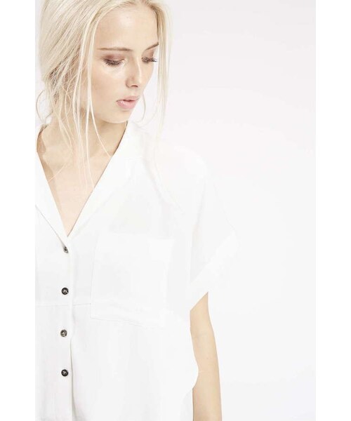 TOPSHOP(トップショップ)の「Slouchy short sleeve shirt(シャツ/ブラウス・レディース・White・4/6/8/10/12)」の5枚目の写真