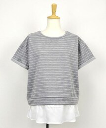 sodalite | 裾シフォンボーダートップス(Tシャツ/カットソー)