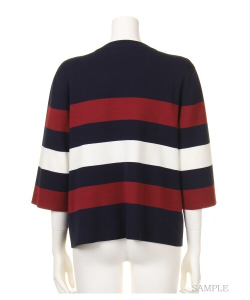 Mila Owen（ミラオーウェン）の「ミラノリブ太ボーダープルオーバー（プルオーバー・レディース・NVY/KKI/BLK・F）」の5枚目の写真