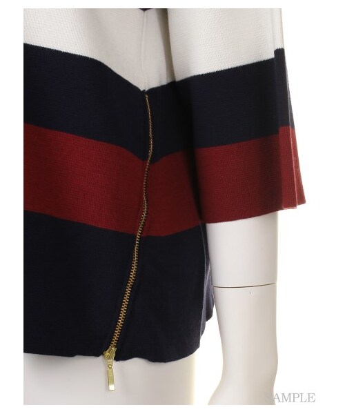 Mila Owen（ミラオーウェン）の「ミラノリブ太ボーダープルオーバー（プルオーバー・レディース・NVY/KKI/BLK・F）」の8枚目の写真