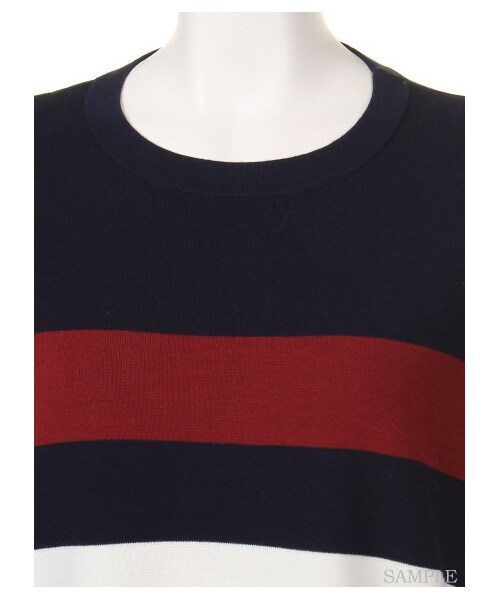 Mila Owen（ミラオーウェン）の「ミラノリブ太ボーダープルオーバー（プルオーバー・レディース・NVY/KKI/BLK・F）」の7枚目の写真