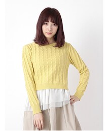 E hyphen world gallery | 細ケーブルニットチュールキャミセット(トップス)