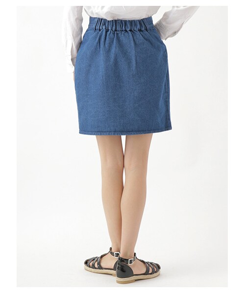 E hyphen world gallery（イーハイフンワールドギャラリー）の「・フロントボタンタイトスカート（スカート・レディース・アイボリー/カーキ/インディゴ/ライトインディゴ/ネイビー・F）」の8枚目の写真