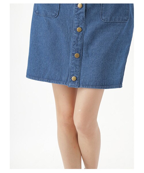 E hyphen world gallery（イーハイフンワールドギャラリー）の「・フロントボタンタイトスカート（スカート・レディース・アイボリー/カーキ/インディゴ/ライトインディゴ/ネイビー・F）」の11枚目の写真