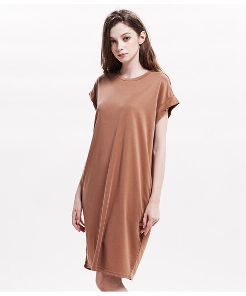 VIS（ビス）の「とろみシンプルカットワンピース（ワンピース/ドレス・レディース・スミクロ/キャメル/カーキ・M）」の3枚目の写真