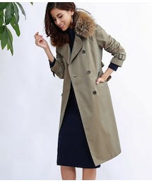 ROPE'（ロペ）の「ファー付チェックライナー付トレンチコート（）」 - WEAR