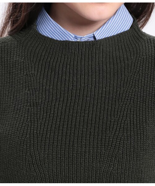 ROPE' PICNIC（ロペピクニック）の「片畦ニットベスト（トップス・レディース・ブラック/キナリ/キャメル/カーキ・38）」の8枚目の写真