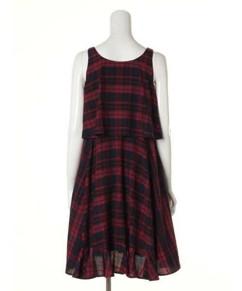 31 Sons de mode（トランテアン　ソン　ドゥ　モード）の「チェックティアードノースリワンピース（ワンピース/ドレス・レディース・レッド/グリーン・36）」の5枚目の写真