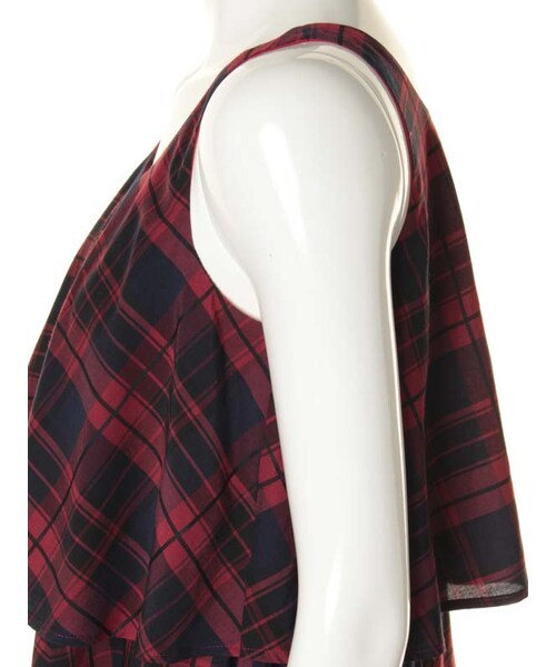 31 Sons de mode（トランテアン　ソン　ドゥ　モード）の「チェックティアードノースリワンピース（ワンピース/ドレス・レディース・レッド/グリーン・36）」の7枚目の写真