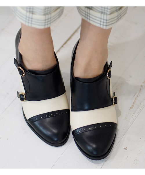 laboratory work（ラボラトリーワーク）の「【laboratory work】ダブルモンクシューズ（シューズ・レディース・ブラック/ブラック系/ダークブラウン・M/L）」の9枚目の写真