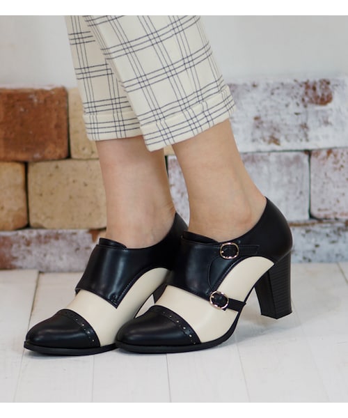 laboratory work（ラボラトリーワーク）の「【laboratory work】ダブルモンクシューズ（シューズ・レディース・ブラック/ブラック系/ダークブラウン・M/L）」の2枚目の写真