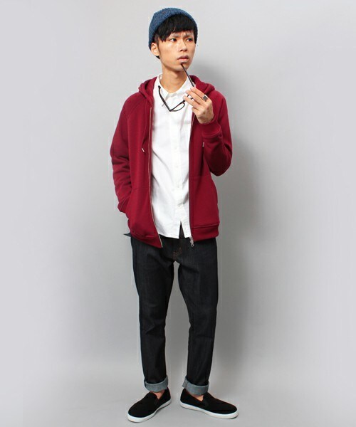 UNION STATION（ユニオンステーション）の「smart【スマート】　12月号　P88　成宮 寛貴さん着用商品　ミニ裏毛仕様　シンプルZIPラグランパーカー（パーカー・メンズ・ホワイト/チャコールグレー/ネイビー/ワイン/ブラック・MEDIUM/LARGE/LL）」の7枚目の写真