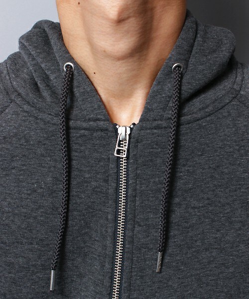 UNION STATION（ユニオンステーション）の「smart【スマート】　12月号　P88　成宮 寛貴さん着用商品　ミニ裏毛仕様　シンプルZIPラグランパーカー（パーカー・メンズ・ホワイト/チャコールグレー/ネイビー/ワイン/ブラック・MEDIUM/LARGE/LL）」の10枚目の写真