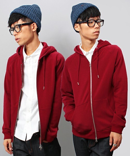 UNION STATION（ユニオンステーション）の「smart【スマート】　12月号　P88　成宮 寛貴さん着用商品　ミニ裏毛仕様　シンプルZIPラグランパーカー（パーカー・メンズ・ホワイト/チャコールグレー/ネイビー/ワイン/ブラック・MEDIUM/LARGE/LL）」の5枚目の写真