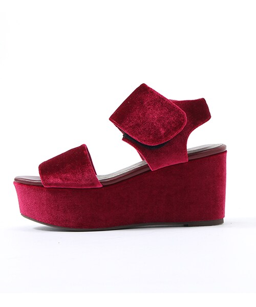 PAGEBOY（ページボーイ）の「【POINT×10】【PAGEBOY】ベルトウェッジサンダル（シューズ・レディース・ブラック/ベージュ/ピンク）」の4枚目の写真