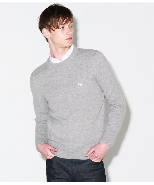 Maison Kitsune（メゾンキツネ）の「Lambswool R-Neck PO（トップス・メンズ・ブラック/グレー・XS/S/M/L）」の10枚目の写真