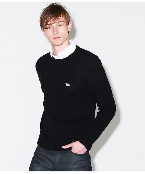 Maison Kitsune（メゾンキツネ）の「Lambswool R-Neck PO（トップス・メンズ・ブラック/グレー・XS/S/M/L）」の11枚目の写真