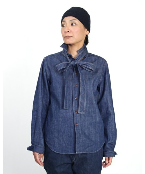 45R（フォーティファイブアール）の「モンプチデニムリボンシャツ