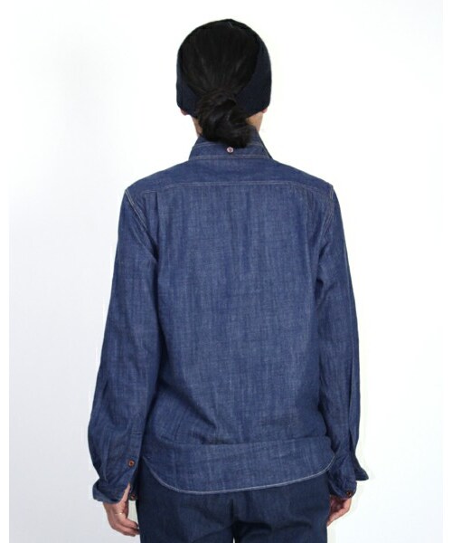 45R 　リボンデニム 45R（フォーティファイブアール）の「モンプチデニムリボンシャツ