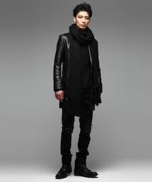 ブラックバイヴァンキッシュ ベジタブルシープレザーチェスターコート S 新品同様 ブラックバイヴァンキッシュ ベジタブルシープレザーチェスター