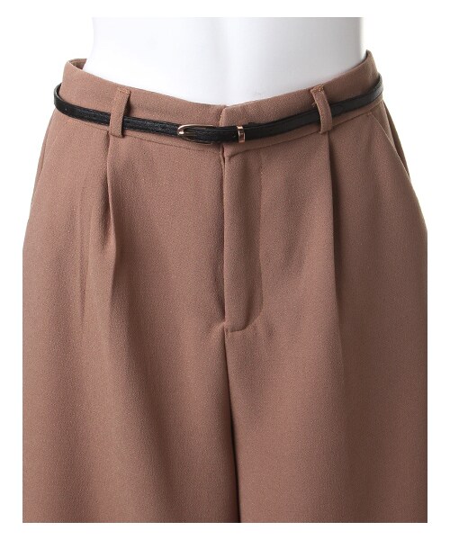 INGNI（イング）の「ベルト付JZガウチョ／パンツ（パンツ・レディース・ｸﾛ/ﾎﾞﾙﾄﾞｰ/ｶｰｷ/ｺﾝ/ｽﾄﾗｲﾌﾟ/ｷｬﾒﾙ・M）」の3枚目の写真