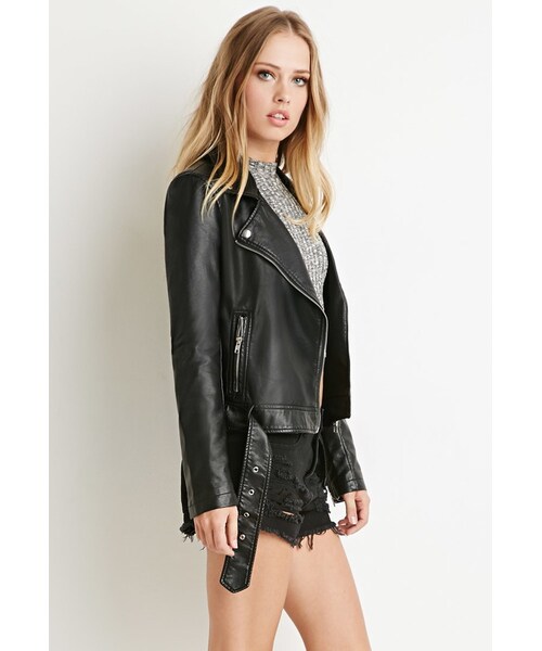 FOREVER 21（フォーエバー トゥエンティーワン）の「FOREVER 21 Faux Leather Moto Jacket（ライダースジャケット・レディース・Black/Brown・Small/Medium/Large）」の10枚目の写真