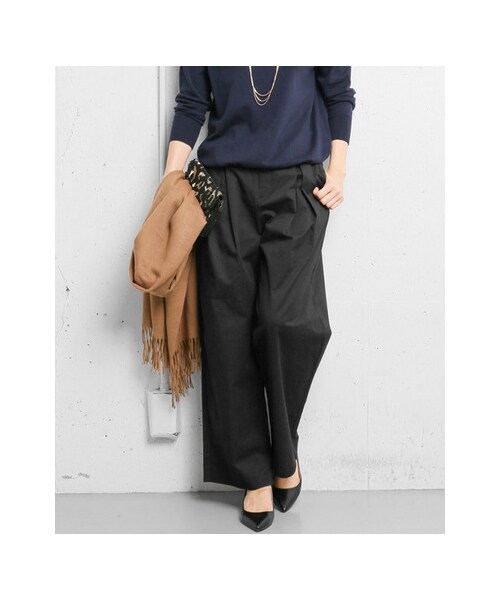 URBAN RESEARCH DOORS（アーバンリサーチドアーズ）の「コットンタックワイドパンツ（パンツ・レディース・OFF WHITE/BLACK/BEIGE・36/38/40）」の8枚目の写真