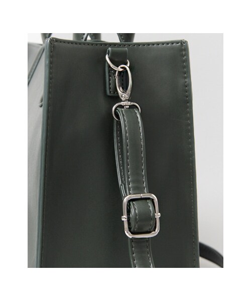 KBF（ケイビーエフ）の「スクエアーハンドバッグ（L）（バッグ・レディース・D/GREEN/L/BEIGE・L）」の10枚目の写真
