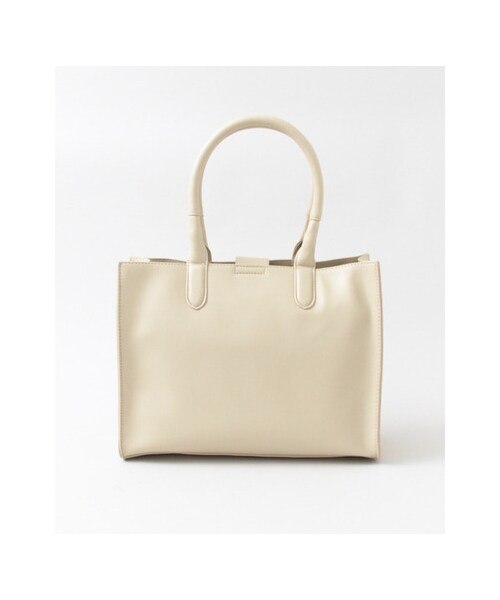 KBF（ケイビーエフ）の「スクエアーハンドバッグ（L）（バッグ・レディース・D/GREEN/L/BEIGE・L）」の2枚目の写真