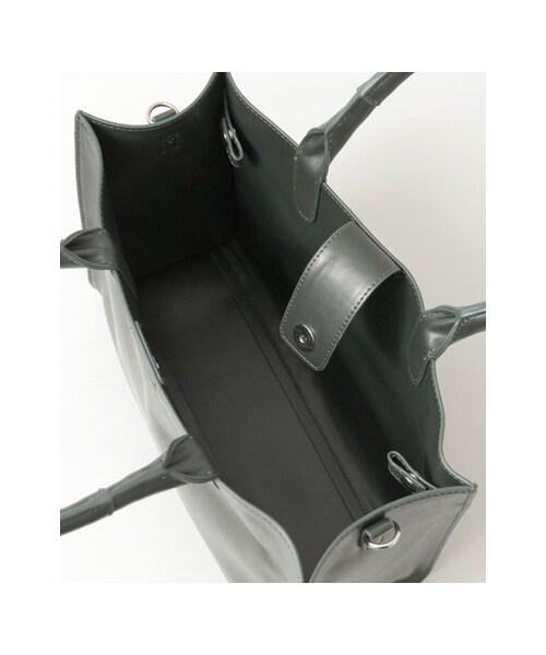 KBF（ケイビーエフ）の「スクエアーハンドバッグ（L）（バッグ・レディース・D/GREEN/L/BEIGE・L）」の13枚目の写真