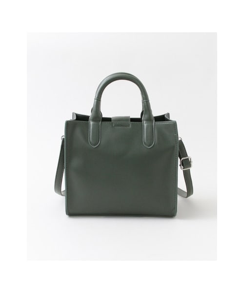 KBF（ケイビーエフ）の「スクエアーハンドバッグ（M）（バッグ・レディース・L/BEIGE/D/GREEN・M）」の5枚目の写真