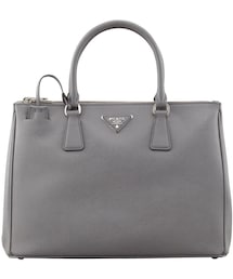 PRADA | Prada Saffiano Double-Zip Executive Tote, Gray (Marmo)(トートバッグ)