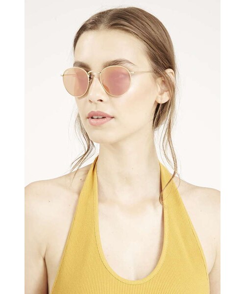 Ray-Ban（レイバン）の「Ray-ban **gold round metal（サングラス・レディース・Pink・ONE）」の3枚目の写真
