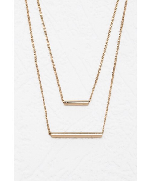 FOREVER 21（フォーエバー トゥエンティーワン）の「FOREVER 21 Tube Bead Necklace Set（ネックレス・レディース・Gold・One size）」の4枚目の写真
