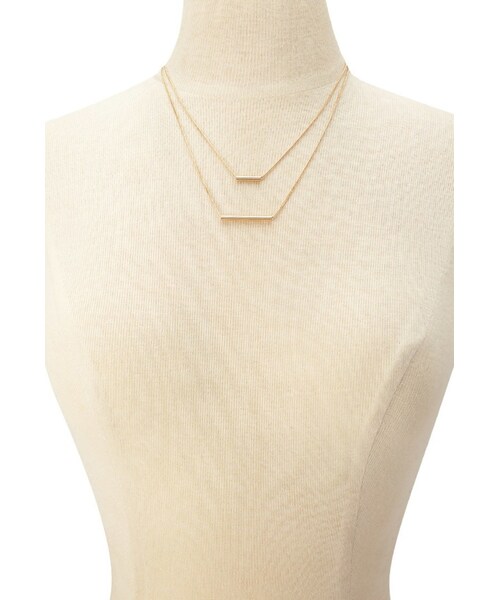 FOREVER 21（フォーエバー トゥエンティーワン）の「FOREVER 21 Tube Bead Necklace Set（ネックレス・レディース・Gold・One size）」の3枚目の写真