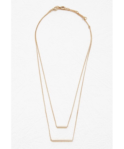 FOREVER 21（フォーエバー トゥエンティーワン）の「FOREVER 21 Tube Bead Necklace Set（ネックレス・レディース・Gold・One size）」の2枚目の写真