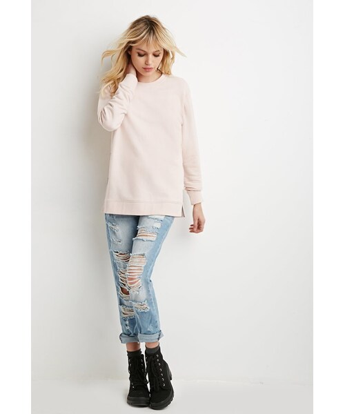 FOREVER 21(フォーエバー トゥエンティーワン)の「FOREVER 21 Side-Zip Sweatshirt(スウェット・レディース・Black/Pink・Small/Medium/Large)」の3枚目の写真