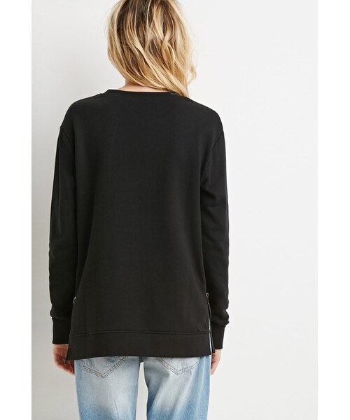 FOREVER 21(フォーエバー トゥエンティーワン)の「FOREVER 21 Side-Zip Sweatshirt(スウェット・レディース・Black/Pink・Small/Medium/Large)」の5枚目の写真