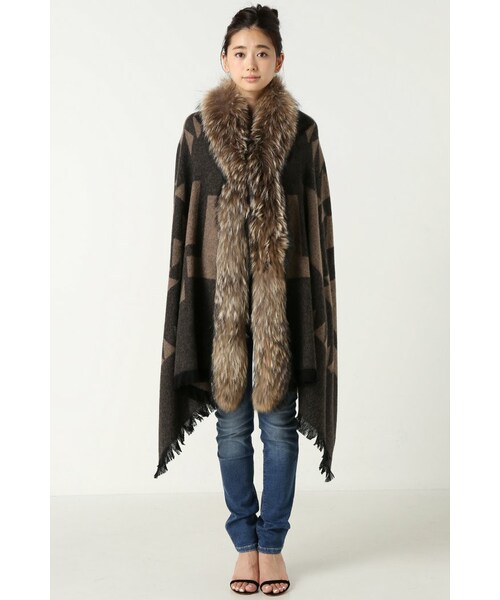 Deuxieme Classe ◯ ファーつきカシミア ショール ◯