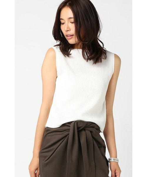 【美品】IENA リブ ショート丈ノースリーブプルオーバー IENA（イエナ）の「《追加》RIBショート丈ノースリーブプルオーバー