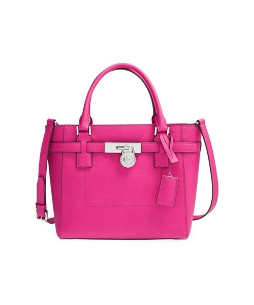 MICHAEL KORS（マイケルコース）の「MICHAEL Michael Kors 'Medium Hamilton' Saffiano Leather Tote（トートバッグ・レディース・Blue/Pink・One Size）」の2枚目の写真