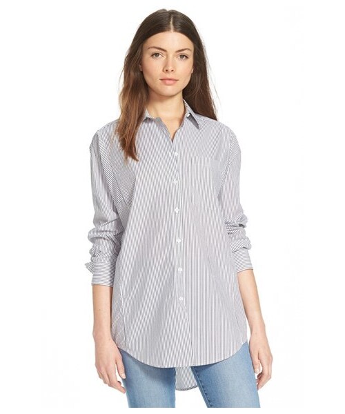madewell(メイドウェル)の「Madewell 'Trapeze' Stripe Shirt(シャツ/ブラウス・レディース・Blue・Medium/Small/X-Small/XX-Small)」の1枚目の写真
