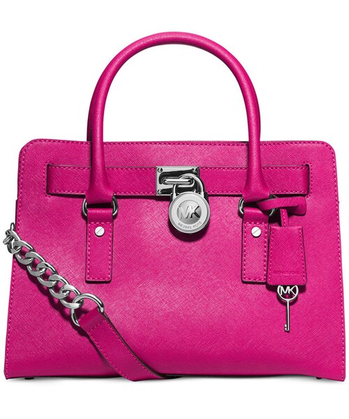 MICHAEL KORS（マイケルコース）の「MICHAEL Michael Kors Hamilton Saffiano Leather East West Satchel（ショルダーバッグ・レディース・Gold/White/Red/Silver・One Size）」の2枚目の写真