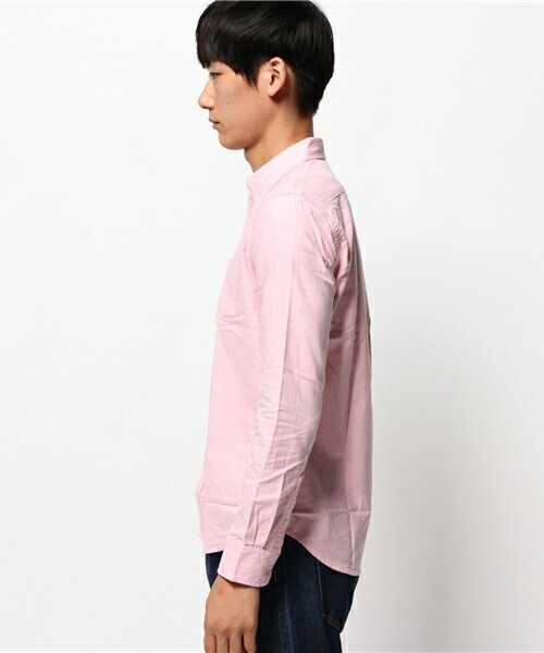 UNION STATION（ユニオンステーション）の「【COMBED COTTON(コムドコットン)】オックスフォードボタンダウンシャツ（シャツ/ブラウス・メンズ・ホワイト/ブルー/ピンク・SMALL/MEDIUM/LARGE/LL）」の5枚目の写真